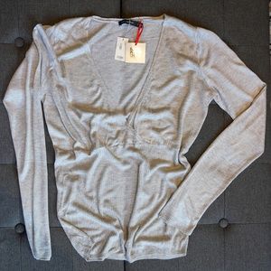 The LIMITED Gray V Neck Ribbed Sweater